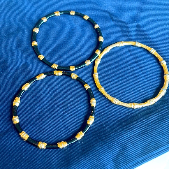K J Lane style enamel bamboo bangles - Picture 6 of 9